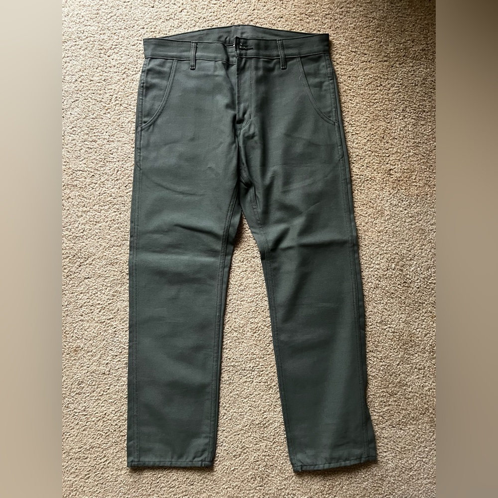Railcar Fine Goods Olive Flight Trousers 32x30 *Discontinued*